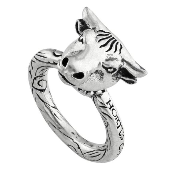 Gucci Anger Forest Bulls Head Ring in Silver NEW IN BOX - Picture 1 of 9